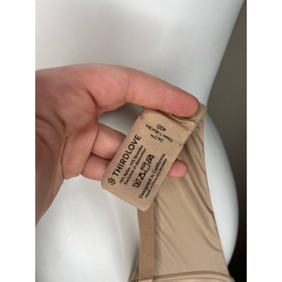 THIRDLOVE 24/7 Classic T-Shirt Bra Tan Size 40D - Picture 3 of 6